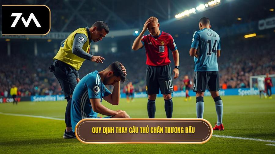 Chi tiết quy định Thay người khi có cầu thủ bị chấn thương vùng đầu